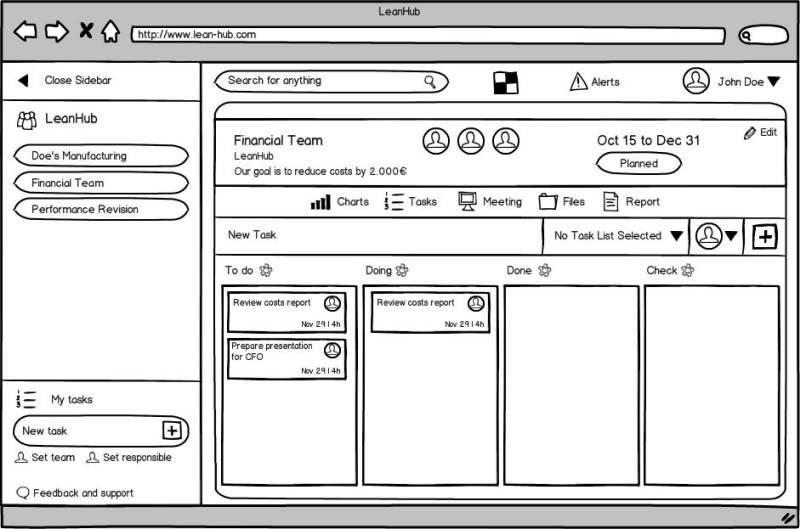 LeanHub's mockup example that was sent to the design team.